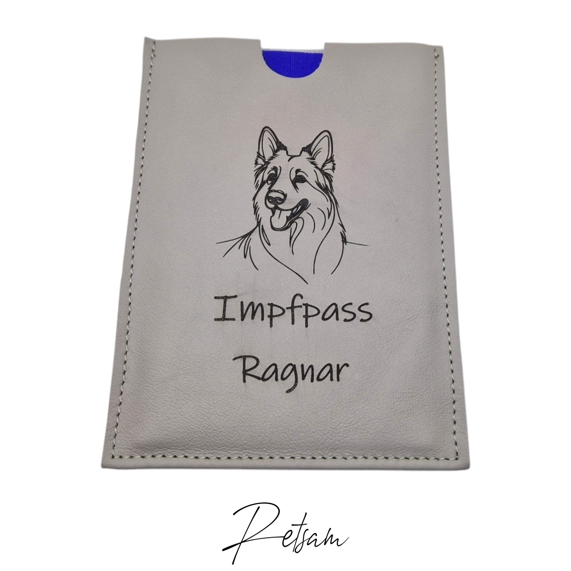 Impfpassmappe Leder Wunschlogo/Text