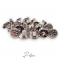 Preview: Buchschrauben FLORAL Silber 9mm Schaft 100 Set