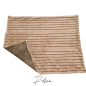 Preview: Kuscheldecke BigRip mit Kunstleder beige Hundedecke breite Rippen Wellnessfleece