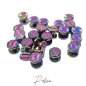 Preview: Buchschrauben Flower Regenbogen MESSING 5mm Schaft 10 Set Chicagoscrew