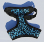 Preview: Katzengeschirr Fellimitat Leopard BLAU