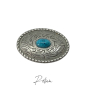 Preview: Concho "Western" silber mit blauem Stein hell