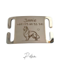 Preview: Edelstahlschild SILBER fürs Halsband - gelasert nach Wunsch - Dog tag