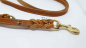 Preview: Fettlederleine *genäht* 3fach verstellbar Rosegold Karabiner *Wunschfarbe*