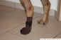 Preview: FlexSocken PETSAM® SCHWARZMUSTER Anti-Rutschsocken mit Fixierung Klettverschluss Hundesocken