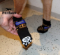 Preview: FlexSocken PETSAM® SCHWARZMUSTER Anti-Rutschsocken mit Fixierung Klettverschluss Hundesocken