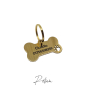 Preview: Hundeanhänger Edelstahl Gold Knochen personalisiert einseitig