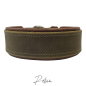 Preview: Fettleder Halsband Edelstahl Rollschnalle mit Unterlegung
