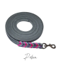 Preview: Paracord Trailingleine 7,5m Länge Fettleder & Edelstahlbeschlag Mantrailing