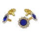 Preview: Blumen-Strassnieten Blau goldene Fassung 11mm (56)