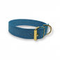 Preview: Lederhalsband blue Bubbles, Messingbeschlag