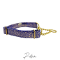 Preview: Blaugoldenes Zugstophalsband mit Kette, verstellbar