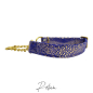 Preview: Blaugoldenes Zugstophalsband mit Kette, verstellbar