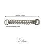 Preview: Silber Zugstopkette 15mm O-Ringe (11) Hochglanz verchromt