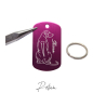 Preview: Hundeanhänger pink oval Aluminium personalisiert beidseitig