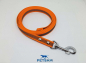 Preview: Gummierte Sportleine 10,00m geschraubt Rosegold Karabiner MIT Handschlaufe