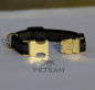 Preview: Halsband "Steckverschluss Metall gold" gummiert verstellbar