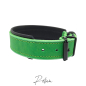 Preview: Fettleder Halsband "Cody" Rollschnalle schwarz mit Unterlegung