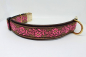 Preview: Halsband India "Goldpink" unterlegt 40mm Steckschnalle Gold Schmuckhalsband