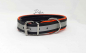 Preview: Biothane® SAFETY Halsband Schwarz/orange + Reflex & Unterlegung