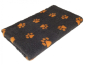 Preview: Vetbed Anthrazit & orange Pfoten 75cm x 100cm