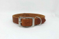 Preview: Fettleder Halsband mit Edelstahl Doppelschnalle - zeitlos