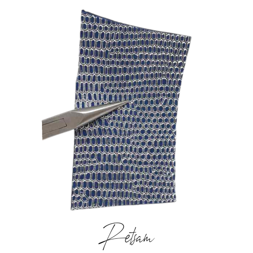 Lederstreifen Blau mit silbernen Schuppen (19) Lederhaut Leder Lederstück