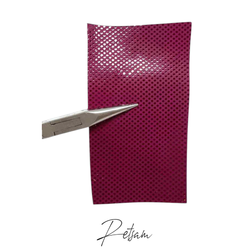 Lederstreifen Pink mit Lackpunkten (2) Lederhaut Lederstück Leder