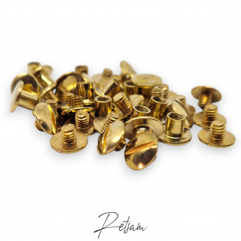 Buchschrauben Gold 7mm Schaft 100er Set