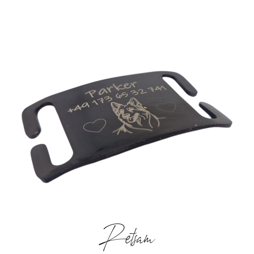 Edelstahlschild ROSEGOLD fürs Halsband - gelasert nach Wunsch - Dog tag