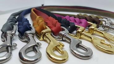 Fettlederleine, 8m Länge, Rosegold Karabiner ohne Handschlaufe