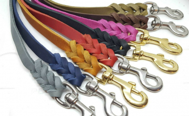 Fettlederleine, 8m Länge, Messing Karabiner mit Handschlaufe