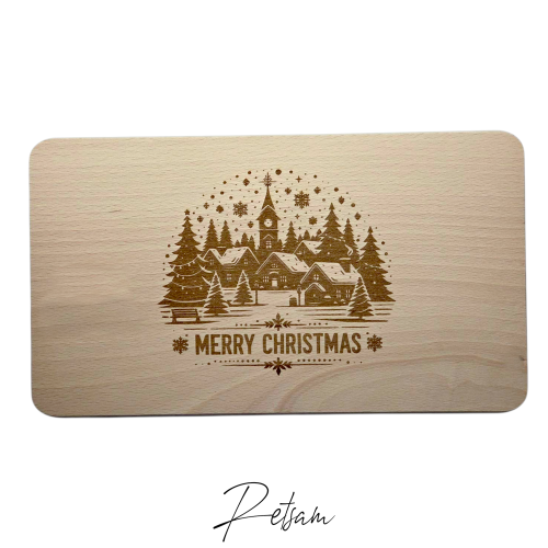 Frühstücksbrettchen Buche - 26 x 15 x 1,2 cm Weihnachten 1
