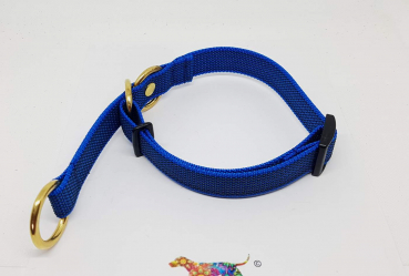 Halsband "Zugstop" Messing gummiert verstellbar