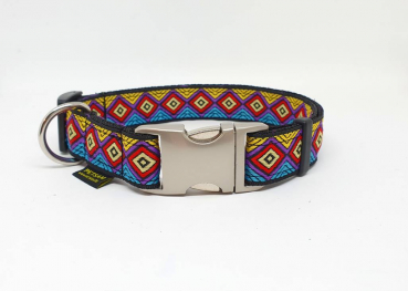 Halsband "Afrika Zacken" Webband 25mm Alumax satiniert