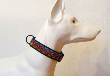 Halsband "Afrika Zacken" Webband 25mm Alumax satiniert