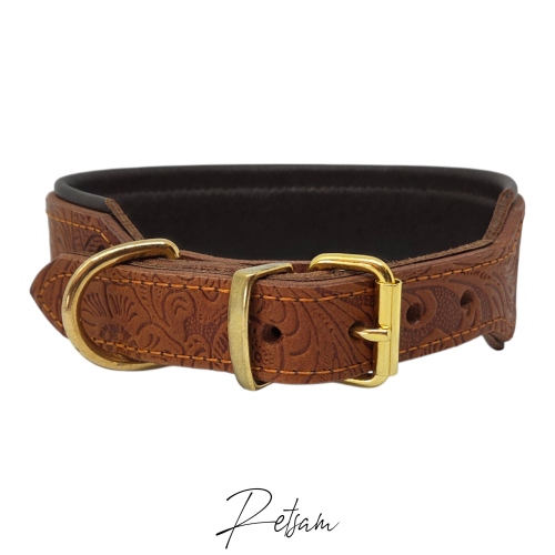 Flower Halsband, verjüngt, Messingbeschlag