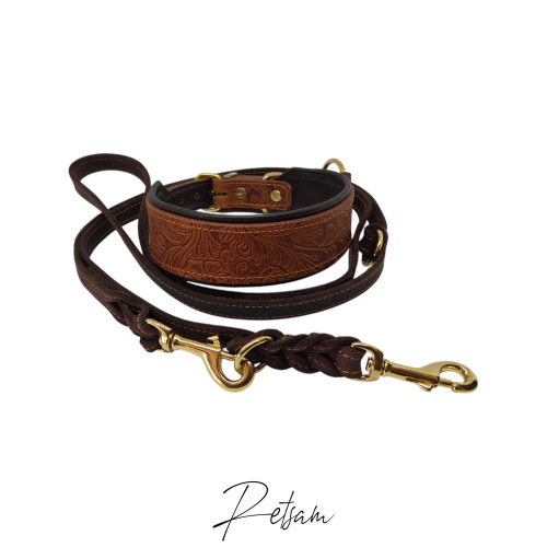 Flower Halsband, verjüngt, Messingbeschlag