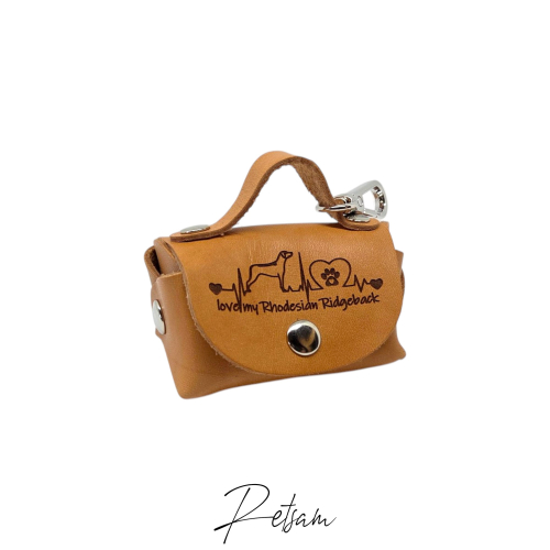 Kacktüten-Tasche Leder, personalisiert, Poo-bag