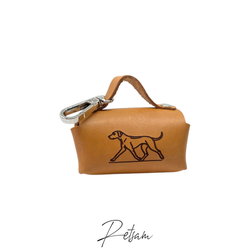 Preview: Kacktüten-Tasche Leder, personalisiert, Poo-bag