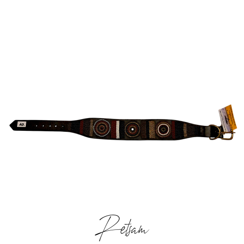 Massai Halsband Kenyan Collection (10) Leder-Perlenhalsband, Handarbeit NEU - Einzelstück