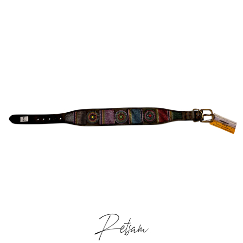 Massai Halsband Kenyan Collection (2) Leder-Perlenhalsband, Handarbeit NEU - Einzelstück