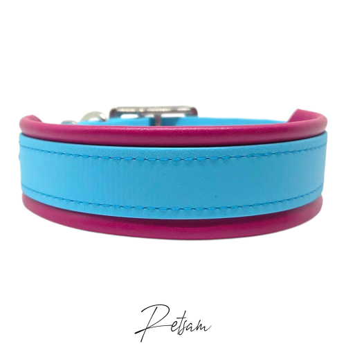 MW-Biothane-Halsband mit Leder unterlegt, sehr stabil!