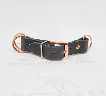 Paracord-Adapter Fettleder Geschirrschnalle Rosegold D-Ringe