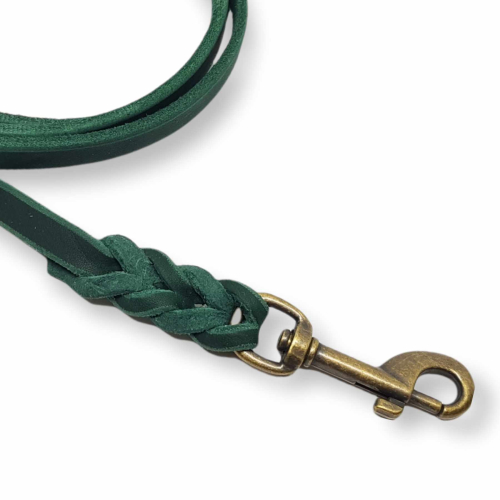 Fettlederleine, 1m Länge, Antikmessing Karabiner mit Handschlaufe
