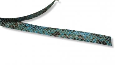 20mm Lederband, türkisblau Schlange, Imitat