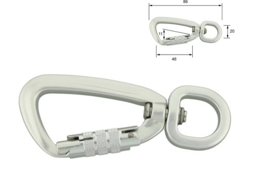 3fach verstellbare Fettlederleine, Sicherheitshaken Automatik Aluminium