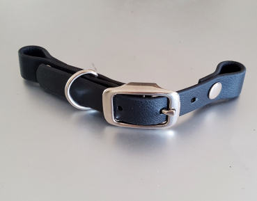 TAU-Adapter für 10mm Biothane Doppelschnalle silber RUND & D-Ring silber