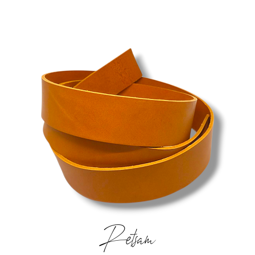 Vegetabil gegerbter Vollrind-Lederriemen Mexico Farbe Cognac - Premiumqualität Gürtel