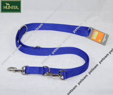 Hunter Sport Führleine blau 3fach verstellbar, 25mm breit, 2m lang